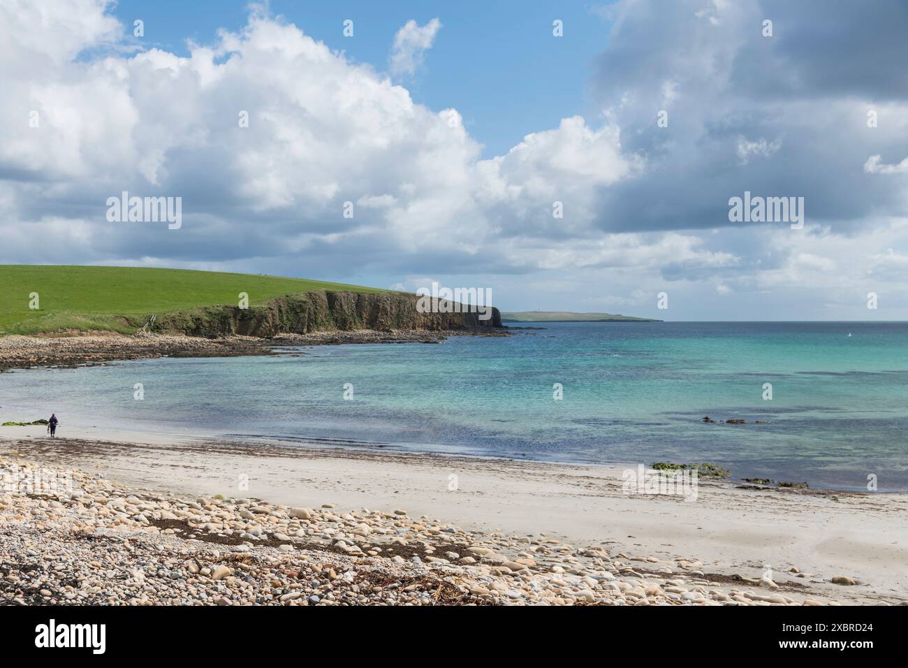 Taracliff Bay, Deerness, Isole Orcadi, Scozia Foto Stock