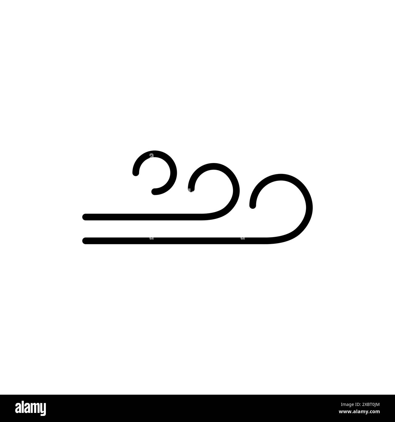 Icona linea di soffiaggio vento simbolo di velocità isolato aria nuvola vettoriale fresca. Logo icona linea aria soffio vento. Illustrazione Vettoriale