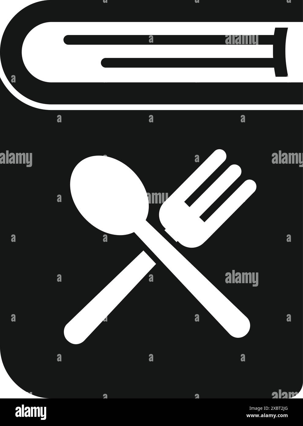 Icona Cookbook che rappresenta un libro di ricette per cucinare Illustrazione Vettoriale
