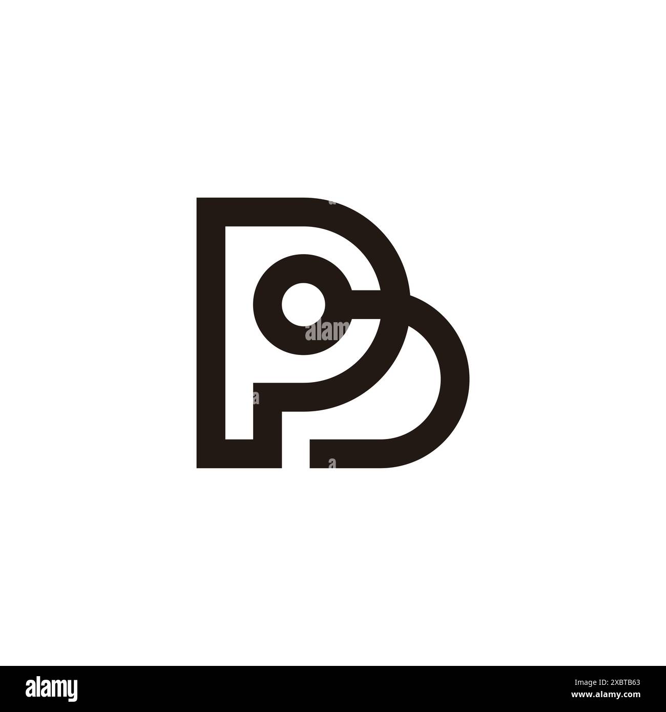 lettera pb geometrica lineare semplice vettore logo Illustrazione Vettoriale