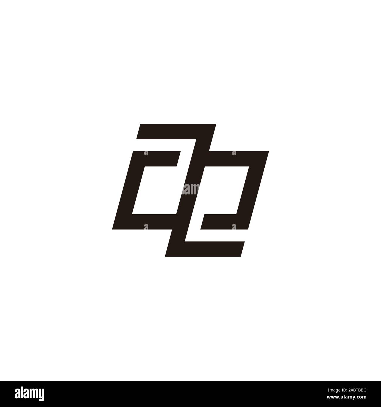 lettera ae semplice ambigramma geometrico vettore logo Illustrazione Vettoriale