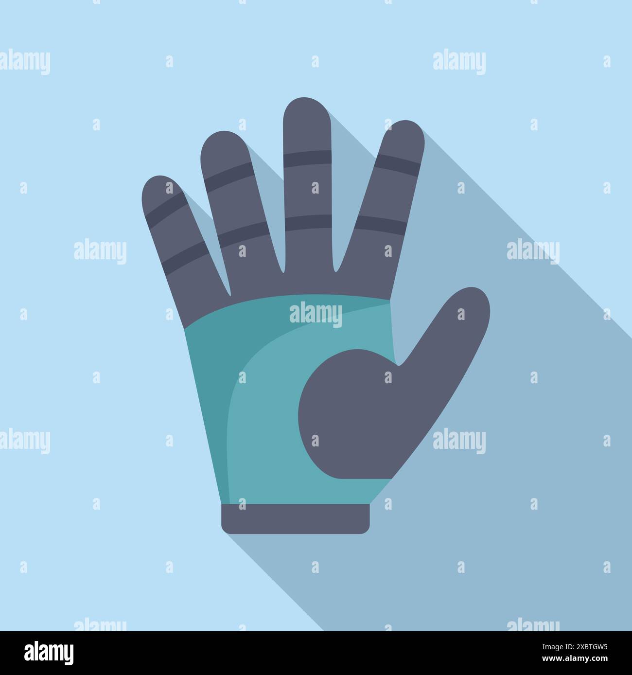 Portiere che indossa un guanto protettivo durante l'allenamento di calcio, primo piano della mano Illustrazione Vettoriale