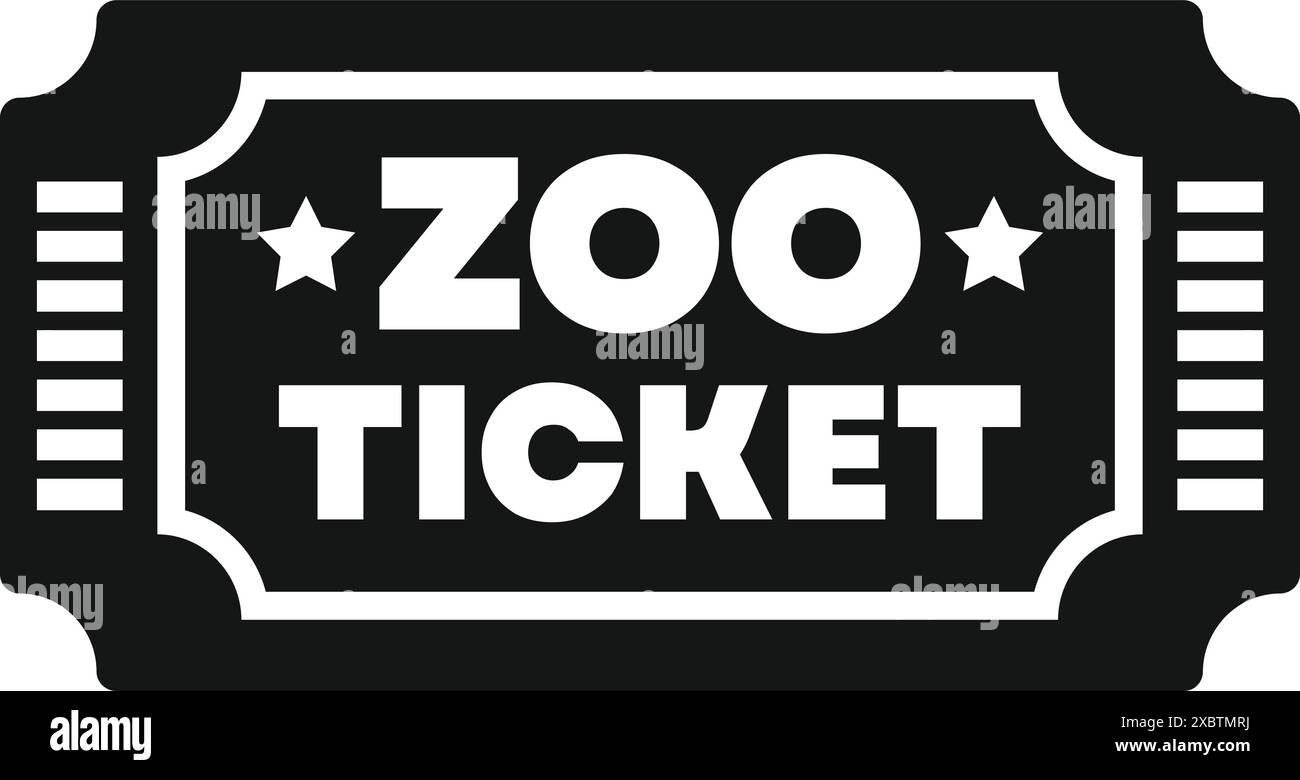 Semplice icona di un biglietto per lo zoo, perfetto per rappresentare l'ingresso allo zoo Illustrazione Vettoriale