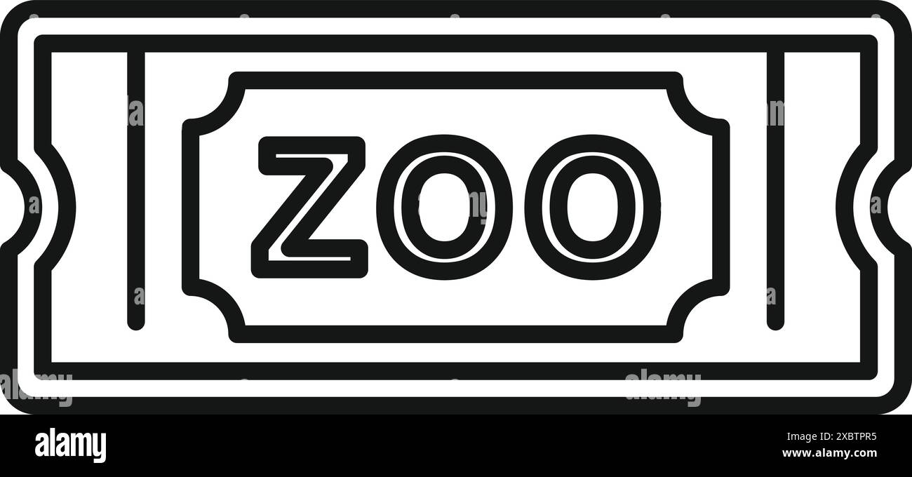 Un biglietto per lo zoo consente l'ingresso al parco faunistico Illustrazione Vettoriale