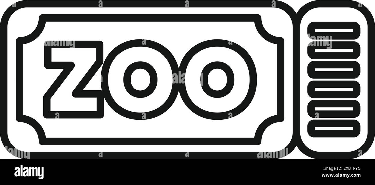 Biglietto per lo zoo che consente a una persona di visitare gli animali in mostra Illustrazione Vettoriale