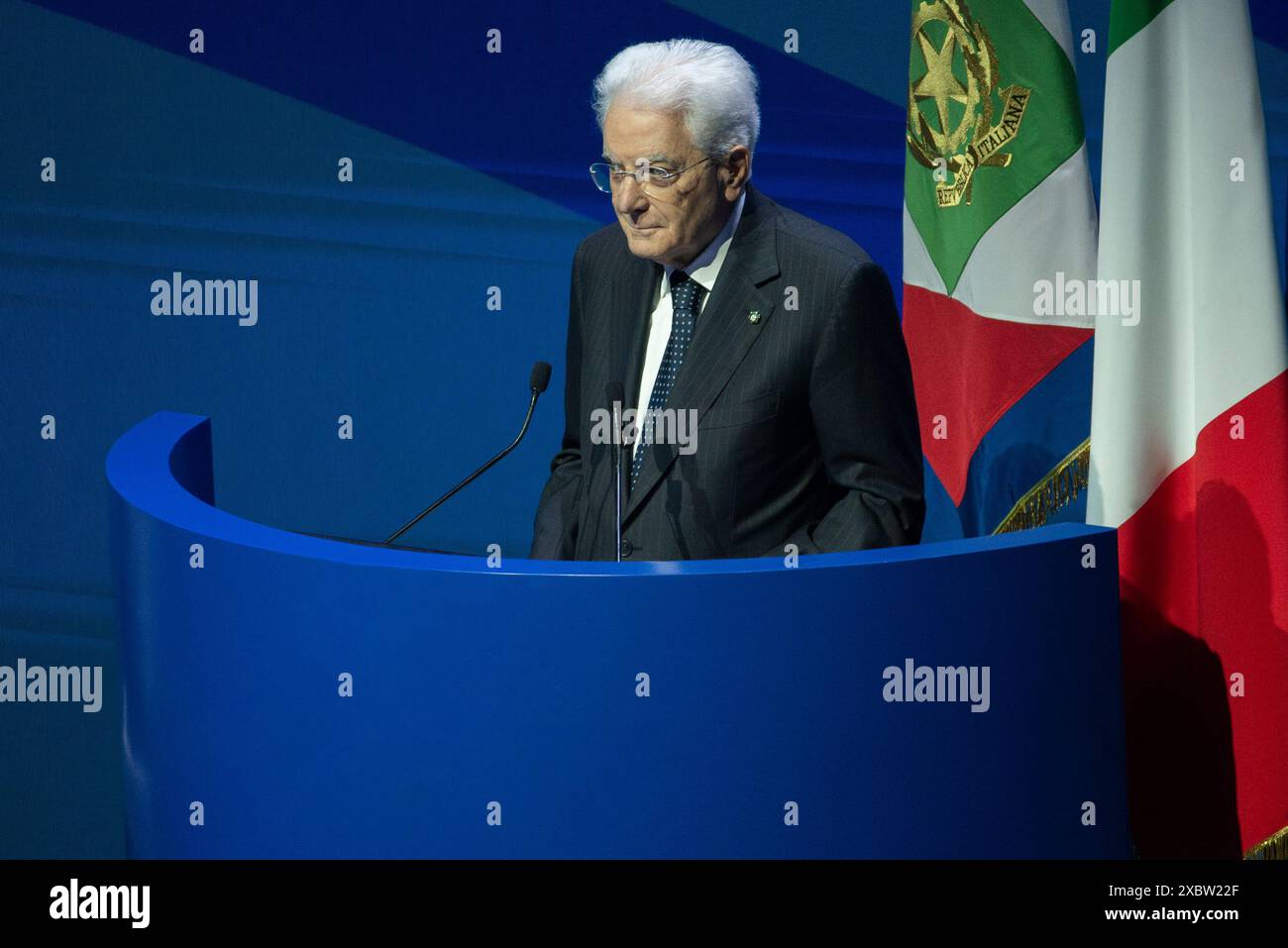 Roma, Italia. Nella foto Sergio Mattarella (Presidente della Repubblica Italiana). SOLO PER USO EDITORIALE! NON PER USO COMMERCIALE! Foto Stock