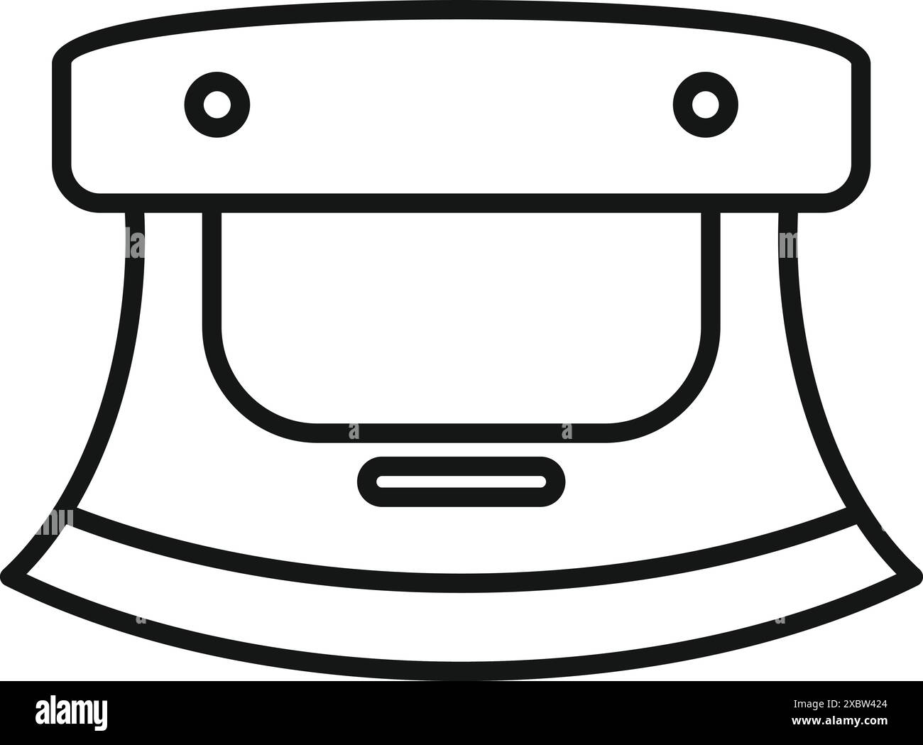 Icona del coltello Ulu che delinea la lama e il manico di questo tradizionale strumento per tritare eschimese Illustrazione Vettoriale