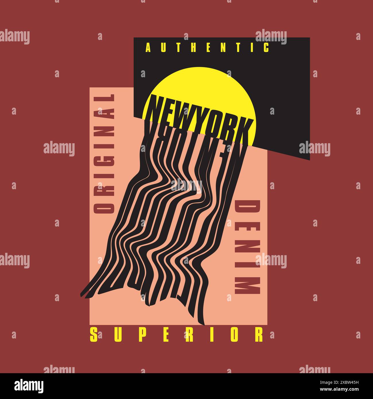 New york autentico denim originale, moderno design tipografico superiore Illustrazione Vettoriale