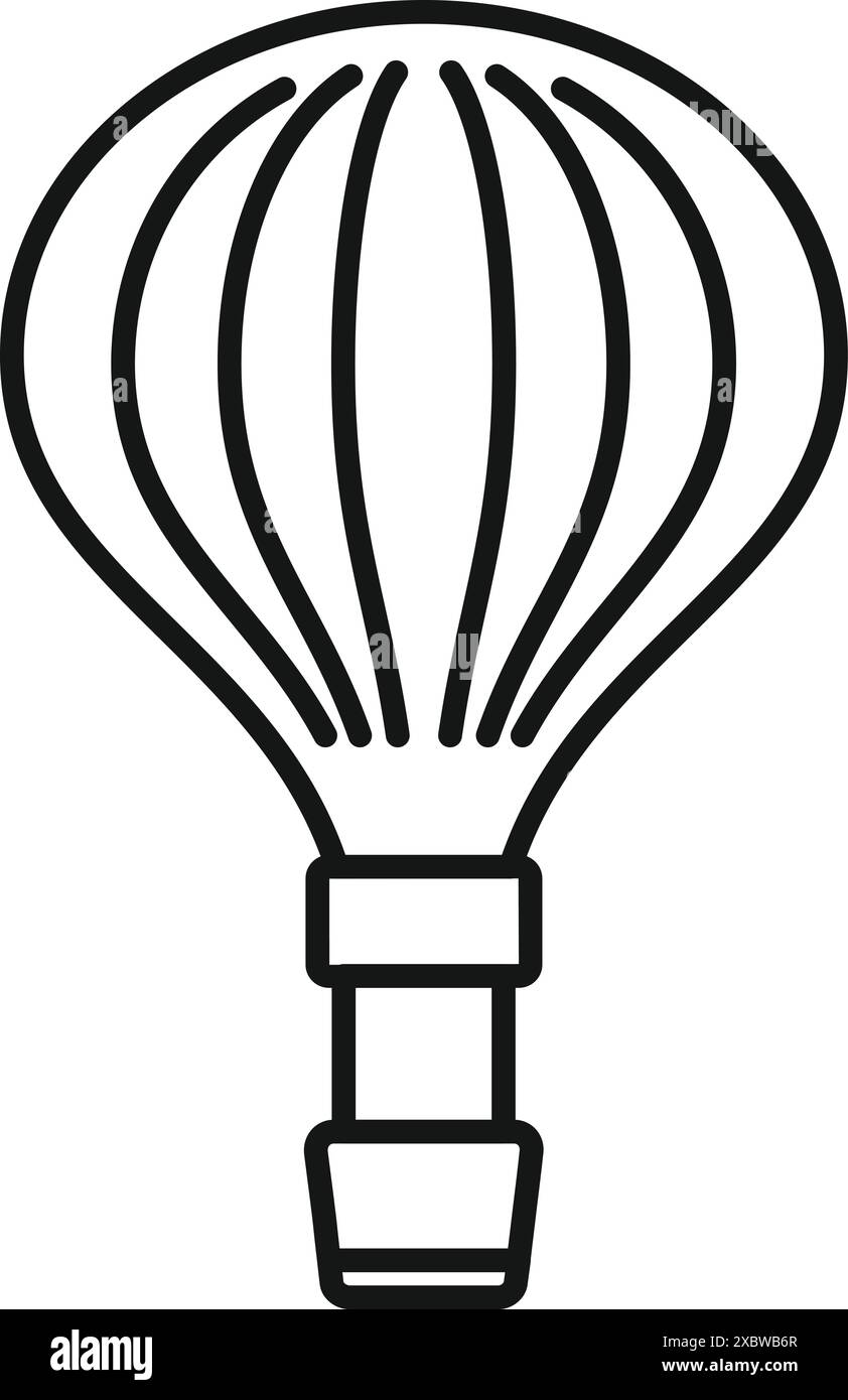 Disegno minimalista di una mongolfiera per viaggi e avventure Illustrazione Vettoriale