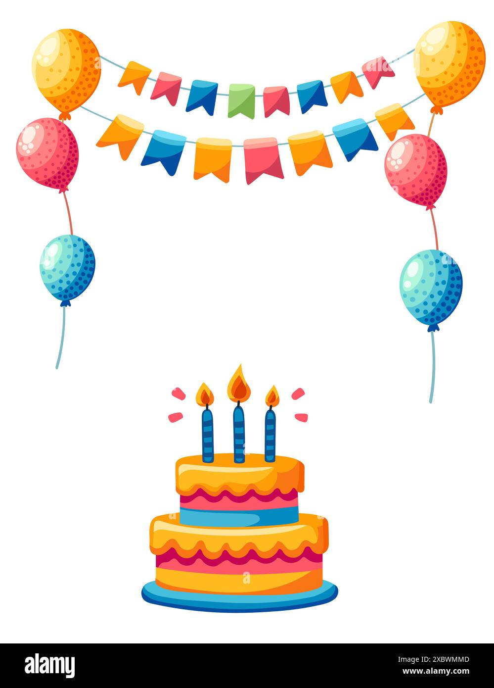 Augur d BUON Compleanno con Palloncn e Torta