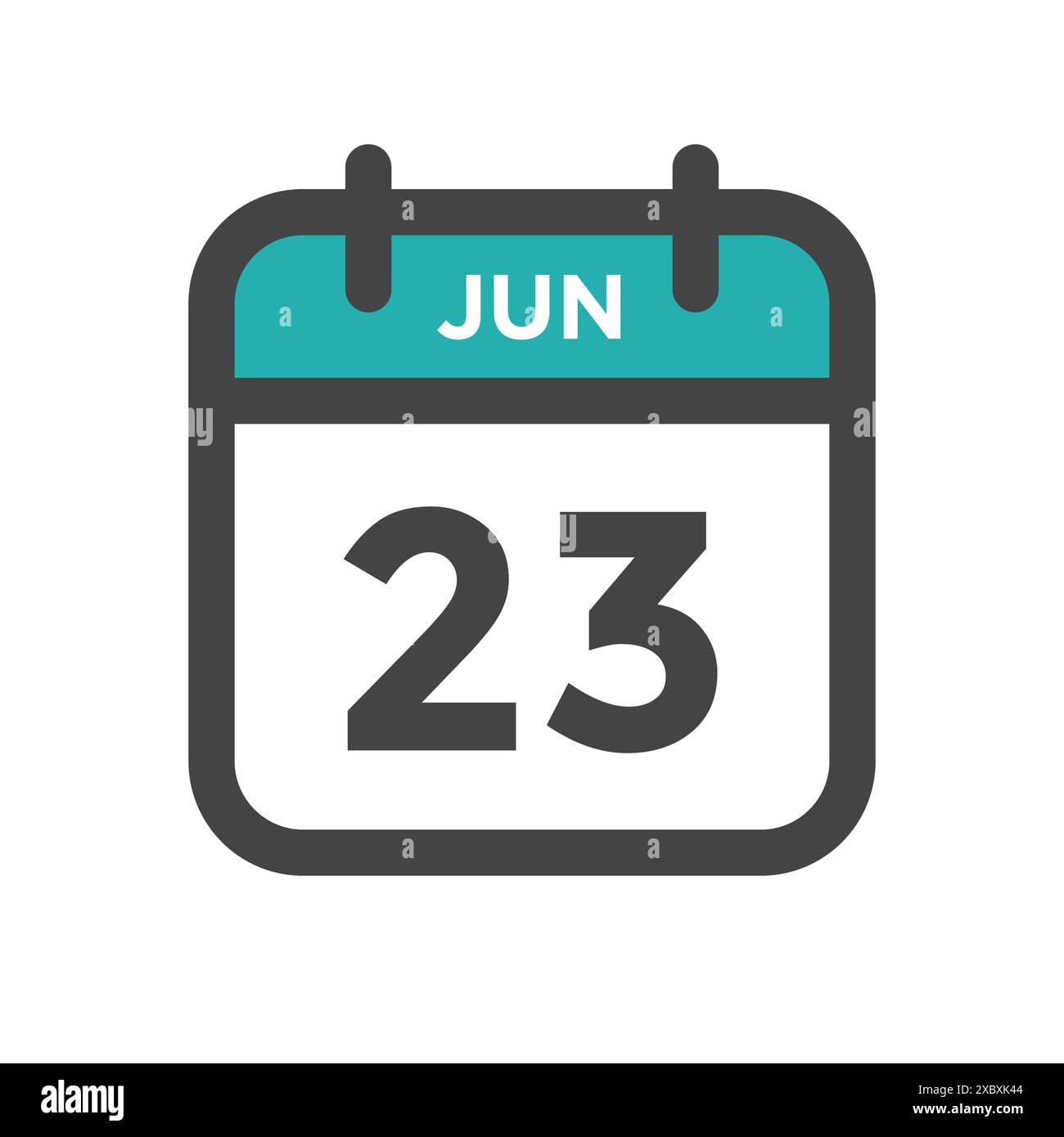 Giorno di calendario del 23 giugno o Data calendario per scadenza e appuntamento Illustrazione Vettoriale