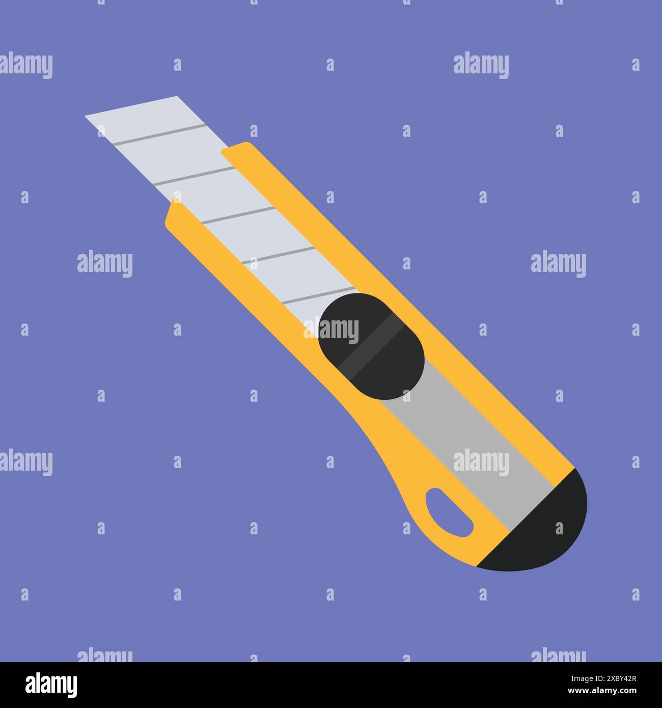 Vettore icona coltello da taglio. Illustrazione del coltello del taglierino della carta. Vettore utensile coltello Illustrazione Vettoriale