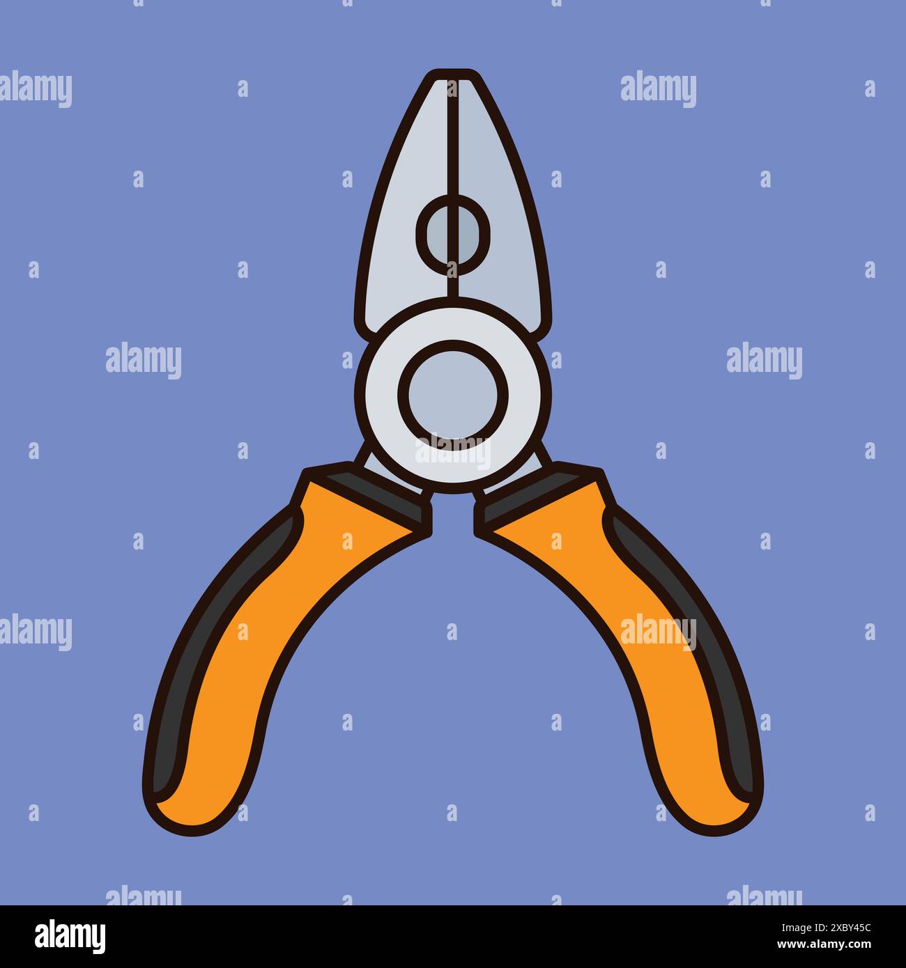 Icona dello strumento vettore pinza per metallo. Illustrazione dell'attrezzo a pinza. Pinza per utensili da costruzione Illustrazione Vettoriale