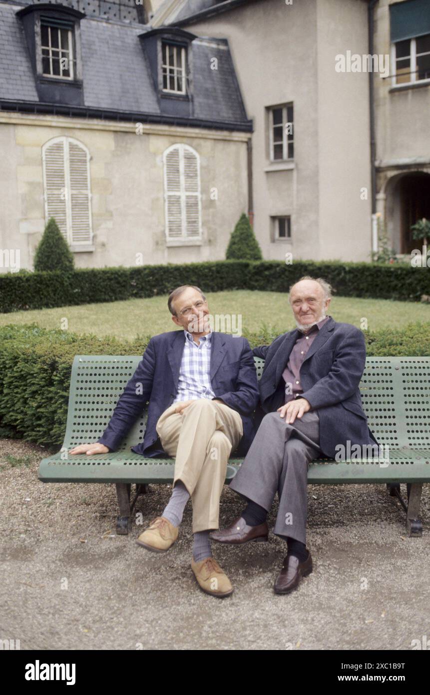 Albert JACQUARD et Axel KAHN - Data : 20010601 ©John Foley/Opale.Photo Foto Stock