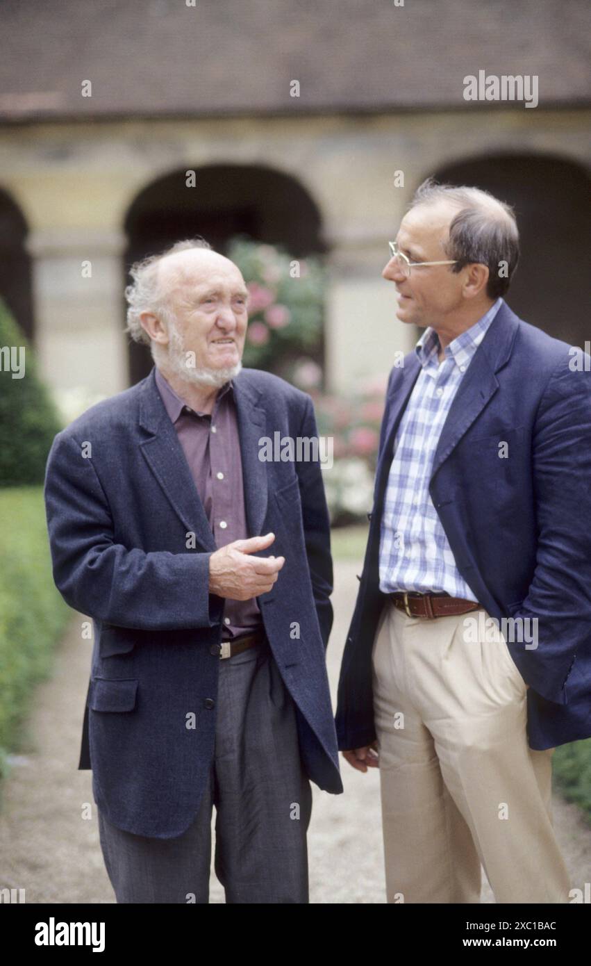 Albert JACQUARD et Axel KAHN - Data : 20010601 ©John Foley/Opale.Photo Foto Stock