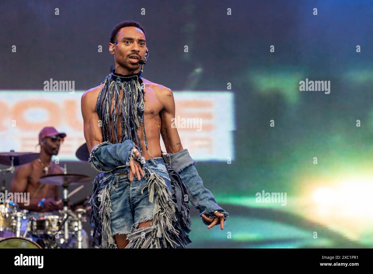 Manchester, Stati Uniti. 13 giugno 2024. Durand Bernarr durante il Bonnaroo Music and Arts Festival il 13 giugno 2024, a Manchester, Tennessee (foto di Daniel DeSlover/Sipa USA) crediti: SIPA USA/Alamy Live News Foto Stock