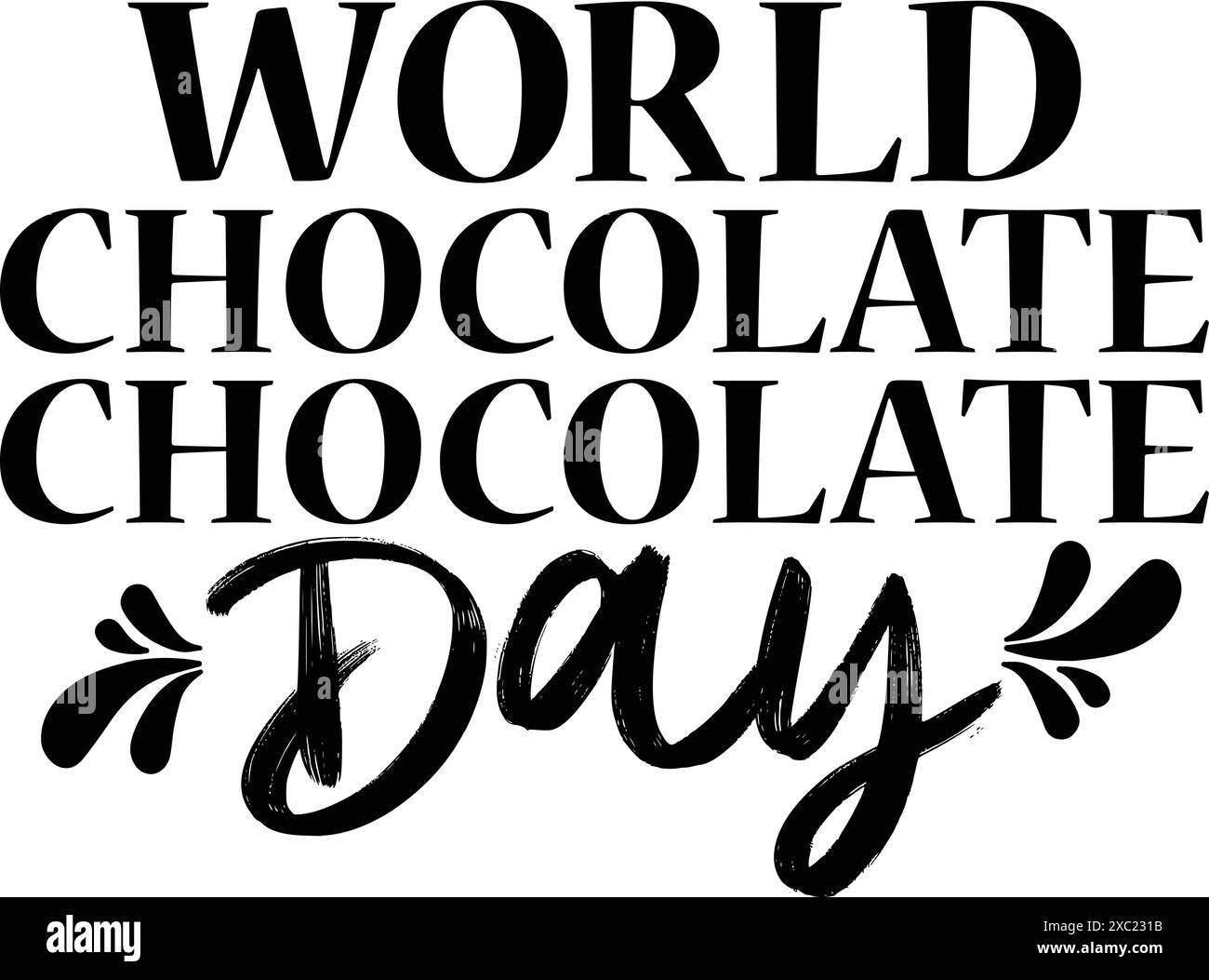 T-shirt World Chocolate Day, t-shirt essenziale Illustrazione Vettoriale