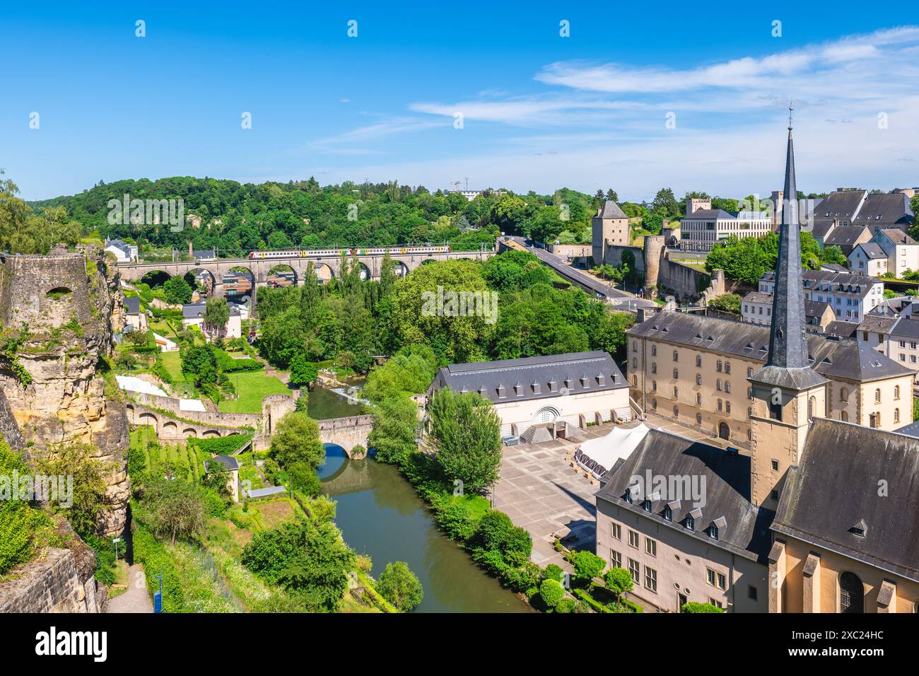 La città vecchia di Lussemburgo, il quartiere Ville Haute, è patrimonio dell'umanità dell'UNESCO in Lussemburgo Foto Stock