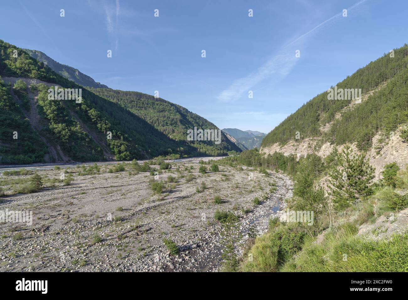 Fiume VAR vicino a Malaussene, Alpes Maritimes, Francia sudorientale Foto Stock