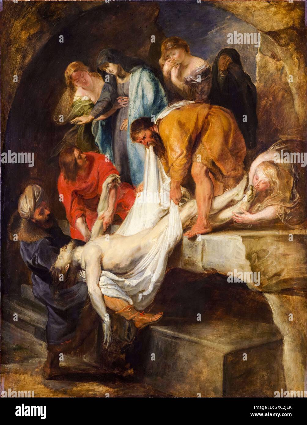 Peter Paul Rubens, la sepoltura di Cristo, pittura ad olio su tavola, 1615-1616 Foto Stock