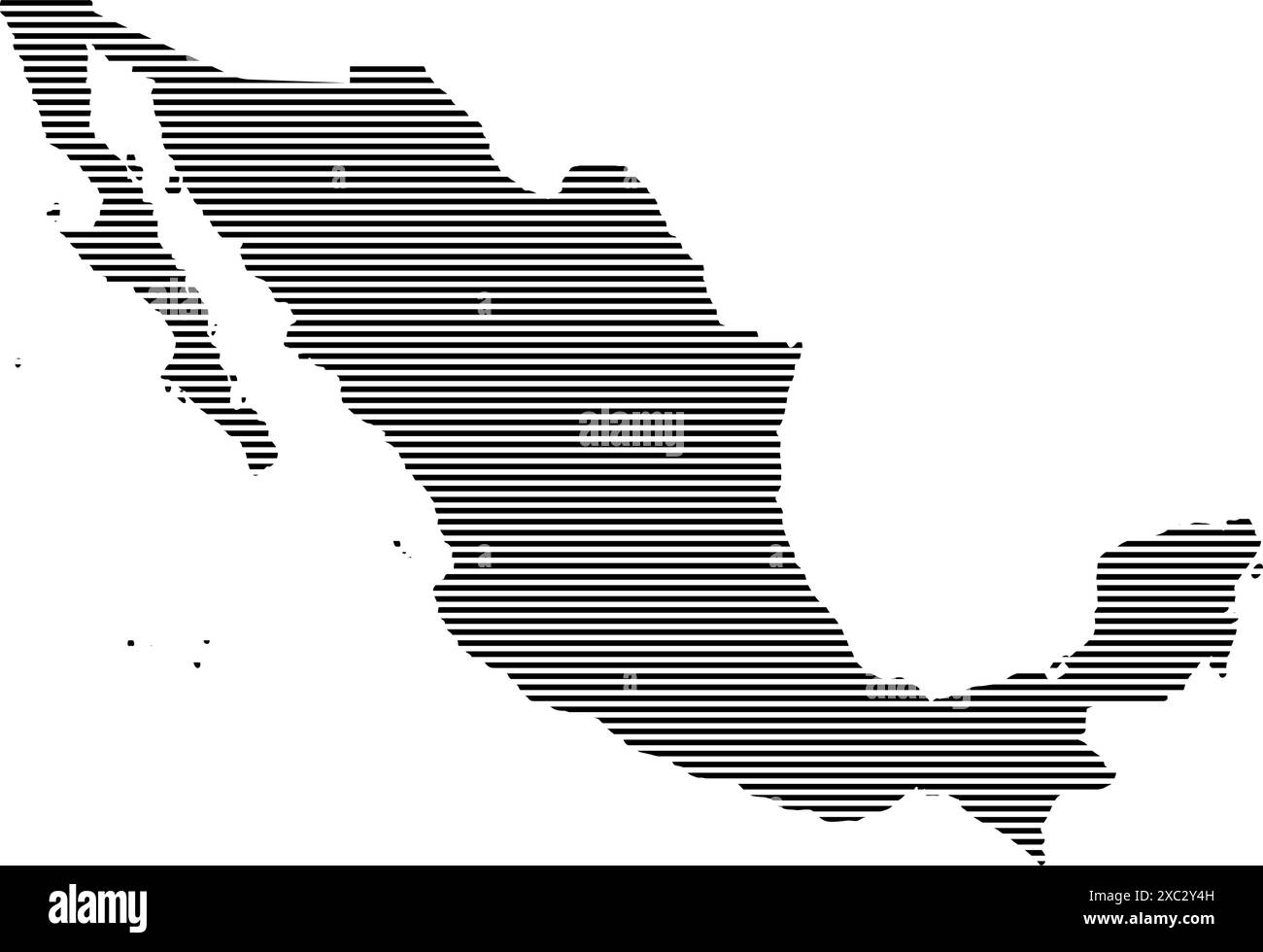 Mappa del Messico con un'illustrazione vettoriale con pattern foderato Illustrazione Vettoriale