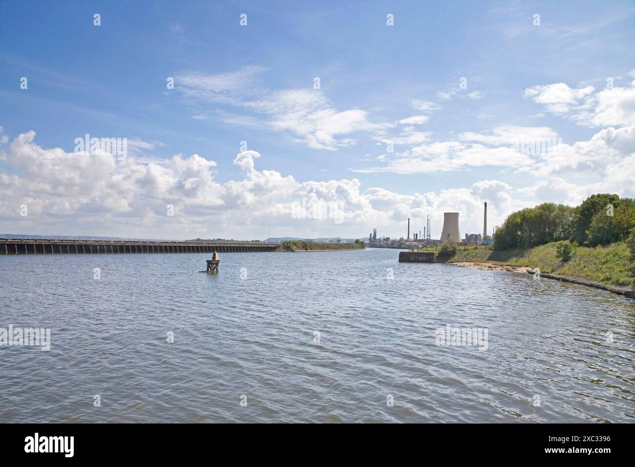 Manchester ship canal a ellesmere port sul wirral Foto Stock