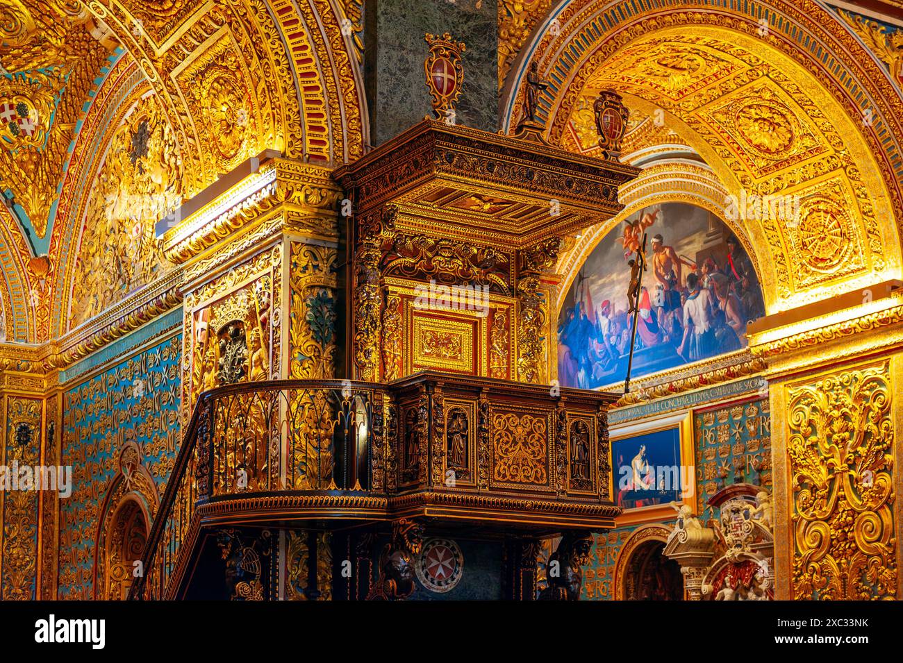 Dettagli interni della concattedrale di San Giovanni a la Valletta Malta Foto Stock