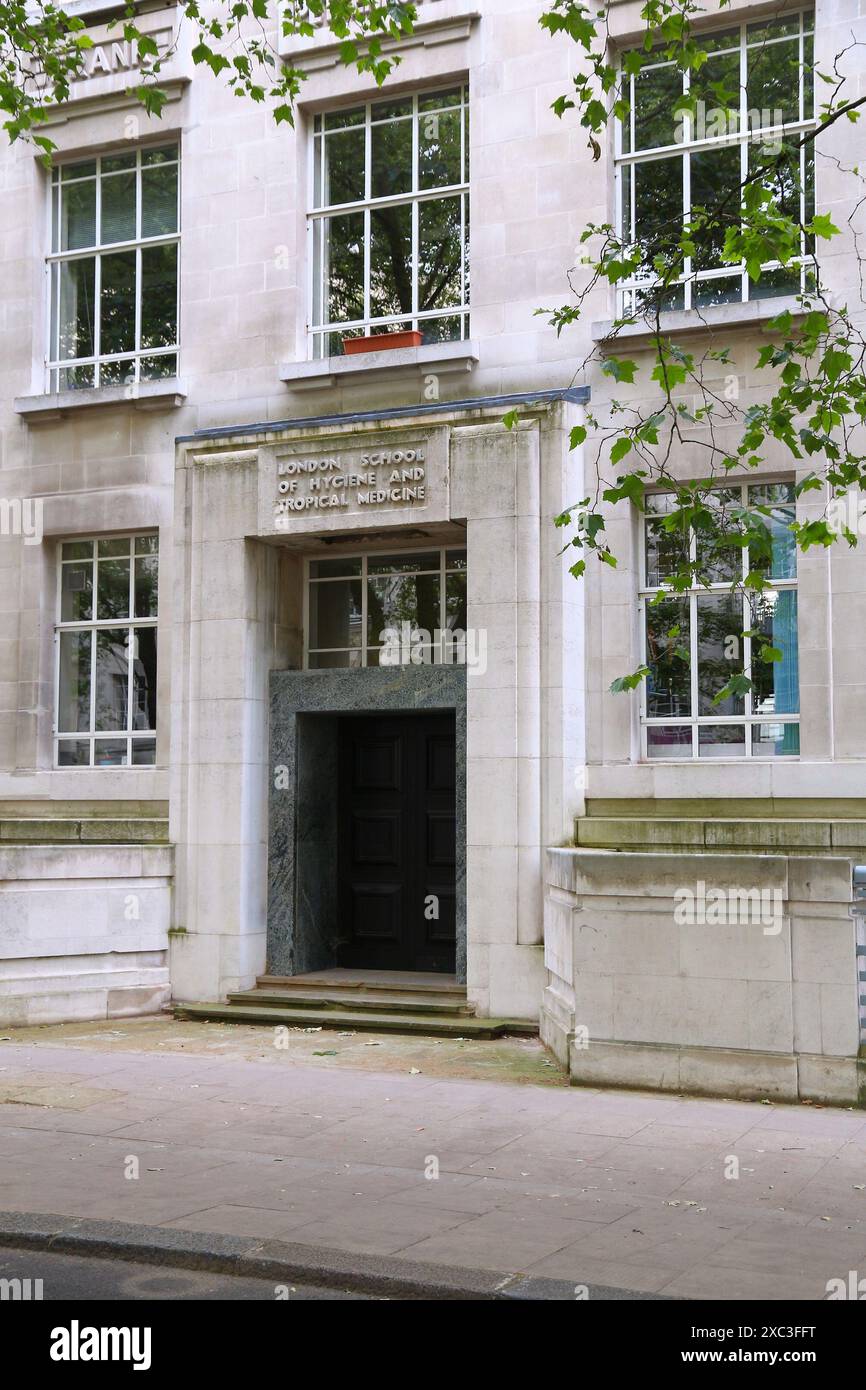 London School of Hygiene and Tropical Medicine. Università pubblica di ricerca fondata nel 1899. Parte dell'Università di Londra. Foto Stock