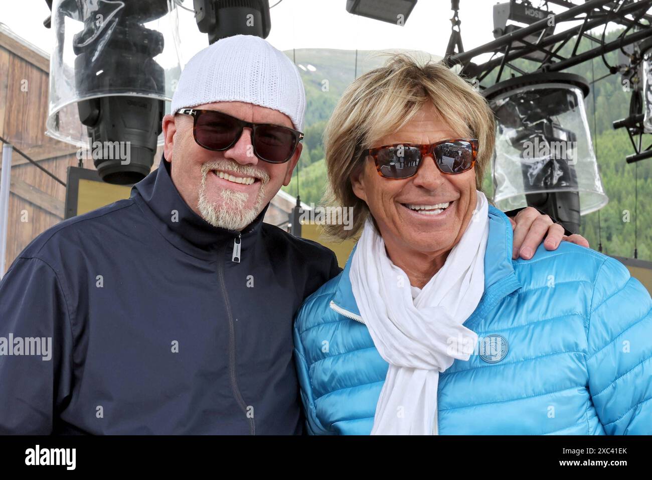 ORF Wenn die Musi Spielt . DJ Ötzi und Sänger Hansi Hinterseer am Rande von Proben zum Musik Open Air Wenn die Musi spielt AM 14.06.2024 a Bad Kleinkirchheim. 20240614SBK0034 *** ORF Wenn Die Musi Spielt DJ Ötzi e cantante Hansi Hinterseer a margine delle prove per la musica all'aperto Wenn Die Musi Spielt il 14 06 2024 a Bad Kleinkirchheim 20240614SBK0034 Foto Stock