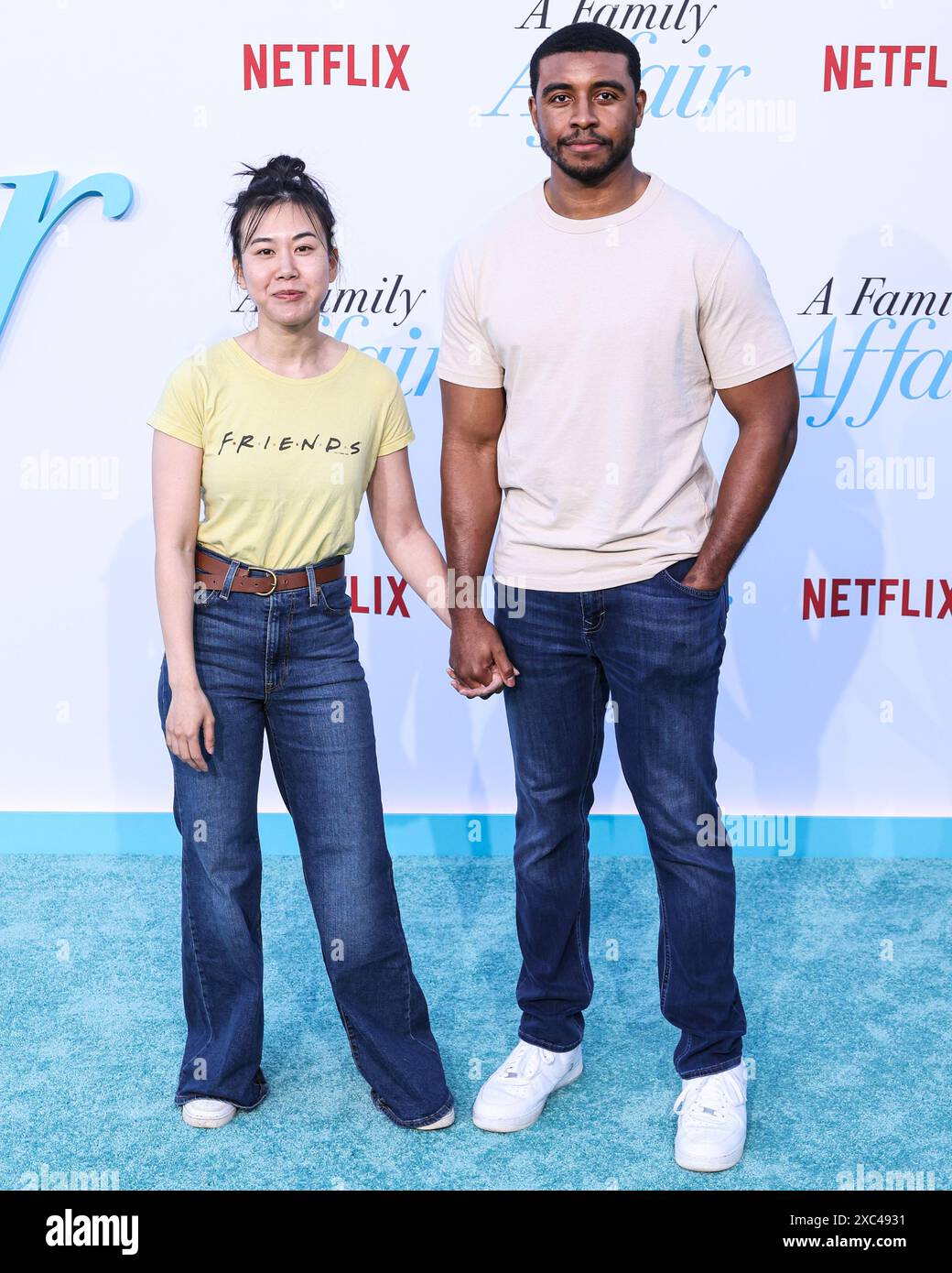 HOLLYWOOD, LOS ANGELES, CALIFORNIA, USA - 13 GIUGNO: Ramona Young e Joseph Lee Anderson arrivano alla premiere di Los Angeles di "A Family Affair" di Netflix, tenutasi all'Egyptian Theatre Hollywood il 13 giugno 2024 a Hollywood, Los Angeles, California, Stati Uniti. (Foto di Xavier Collin/Image Press Agency) Foto Stock