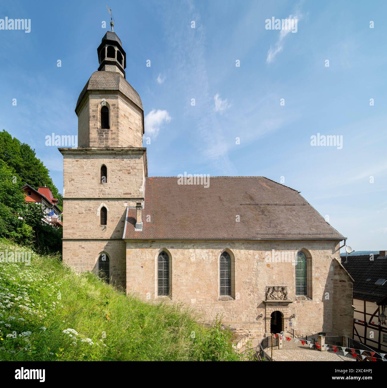 Bad Sooden-Allendorf, Ortsteil Bad Sooden, evangelische Kirche, Blick von Süden Foto Stock
