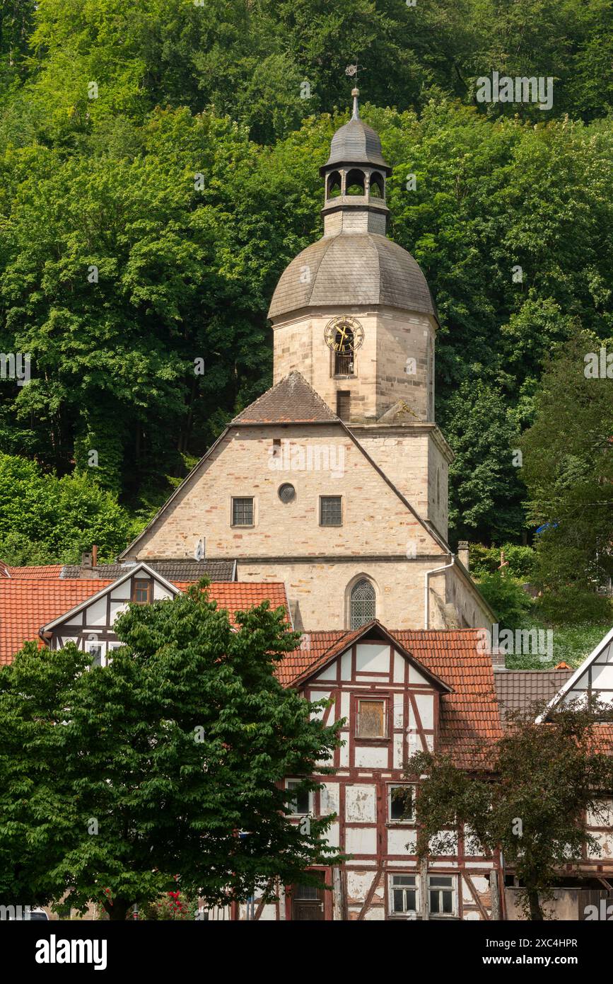 Bad Sooden-Allendorf, Ortsteil Bad Sooden, evangelische Kirche, Blick von Osten Foto Stock