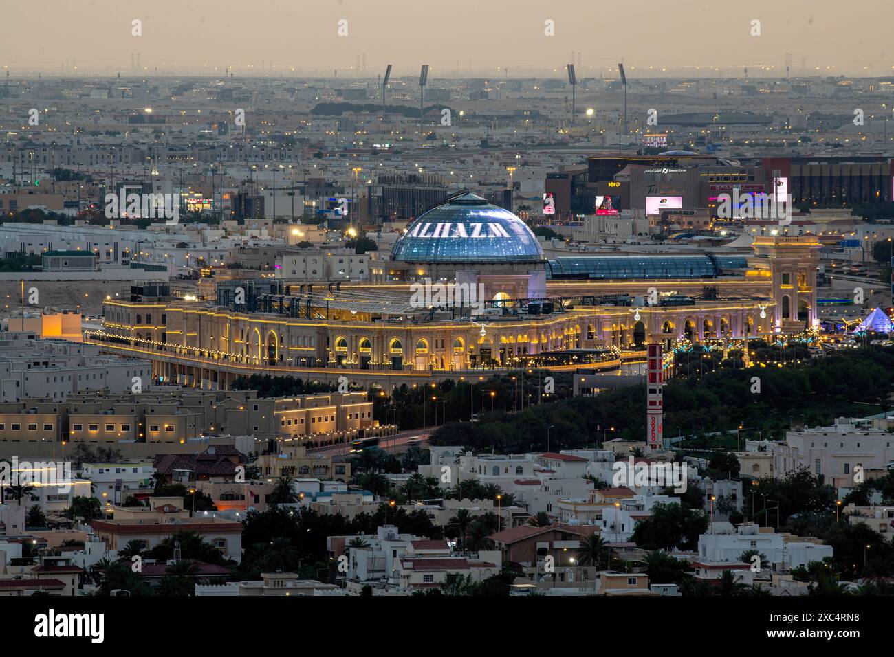 Vista aerea del centro commerciale al Hazm di Doha, Qatar. Foto Stock