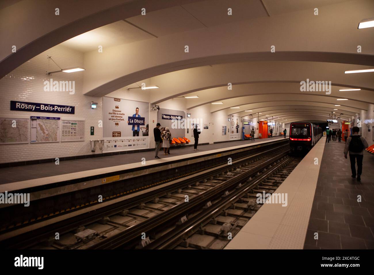 RATP e IDFM hanno inaugurato, giovedì 13 giugno 2024, l'estensione della linea 11 della metropolitana Foto Stock