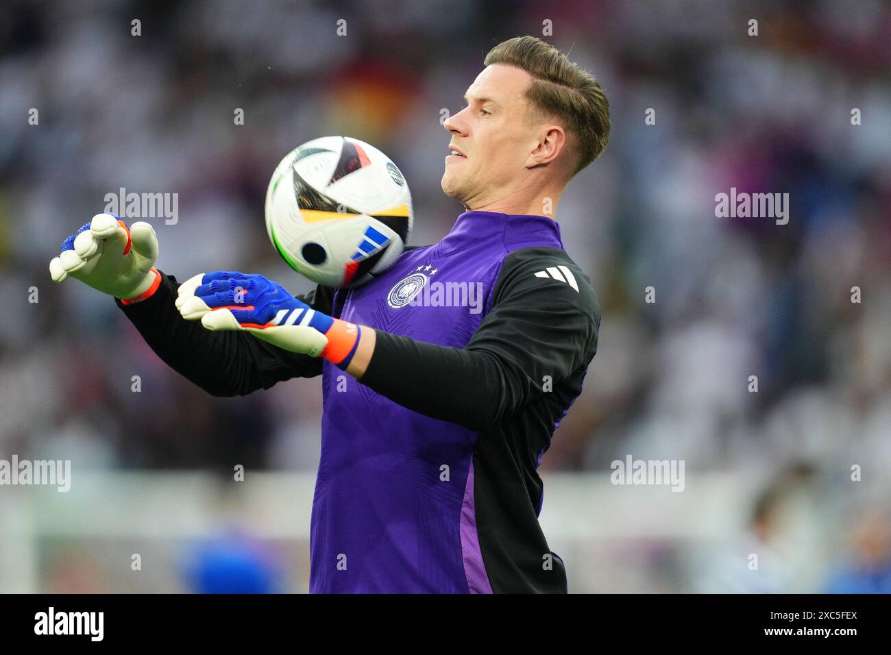 Monaco, Germania. 14 giugno 2024. Mar-Andre ter Stegen della Germania durante la partita di UEFA Euro 2024 tra Germania e Scozia, gruppo A, data 1, giocata all'Allianz Arena Stadium il 14 giugno 2024 a Monaco di Baviera, Germania. (Foto di Bagu Blanco/PRESSINPHOTO) credito: PRESSINPHOTO SPORTS AGENCY/Alamy Live News Foto Stock