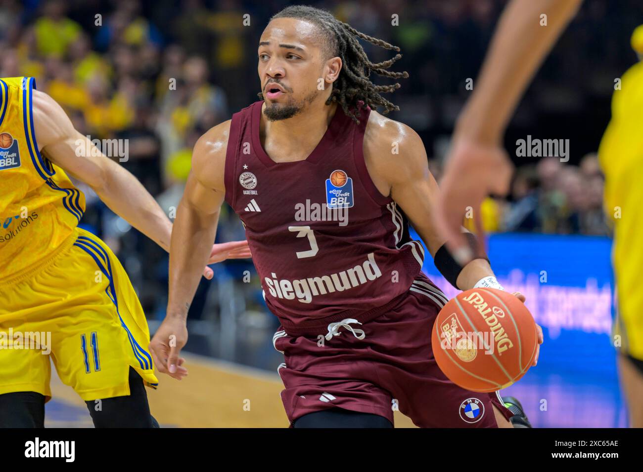 Berlino, Germania. 14 giugno 2024. GER, Berlin, Alba Berlin vs FC Bayern Basketball, finale play-off, Game 4, BBL, Basketball, Uber Arena, 14/06/2024, Carsen Edwards (FC Bayern Muenchen Basketball), crediti: HMB Media/Alamy Live News Foto Stock