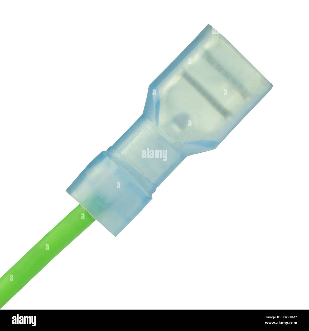 Filo elettrico verde con connettore Foto Stock