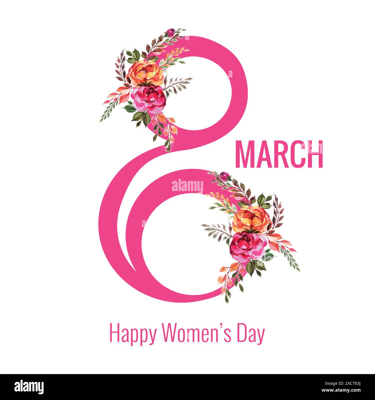 Tessera celebrativa per l'8 marzo, happy Womens Day background Illustrazione Vettoriale
