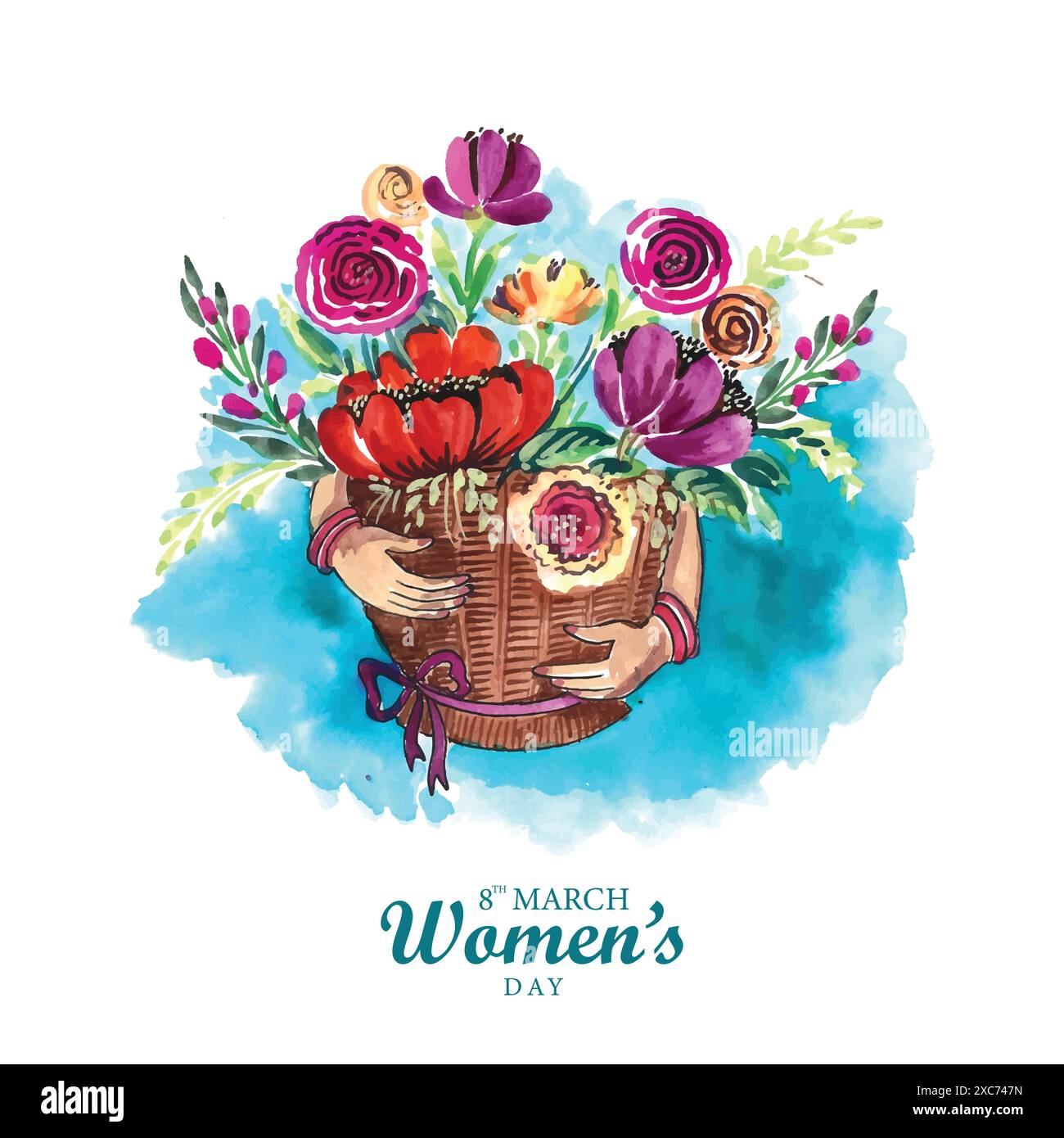 Tessera celebrativa per l'8 marzo, happy Womens Day background Illustrazione Vettoriale