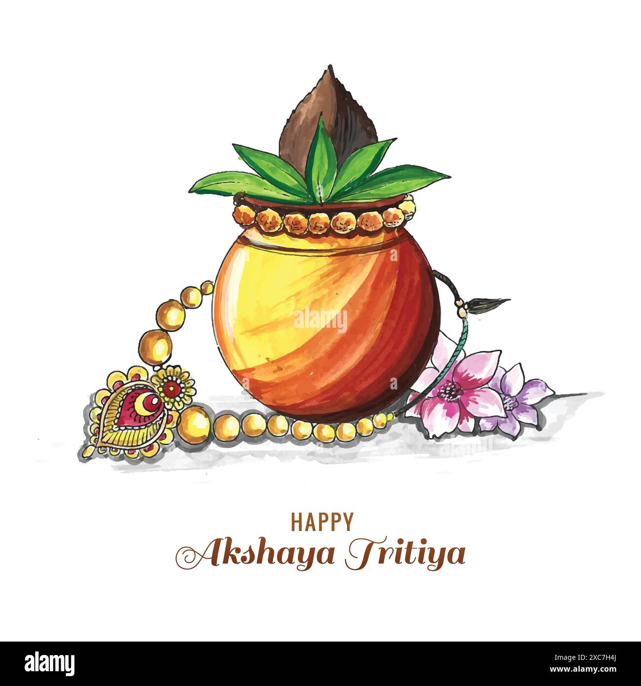 Festa religiosa indiana akshaya tritiya illustrazione di sfondo Illustrazione Vettoriale