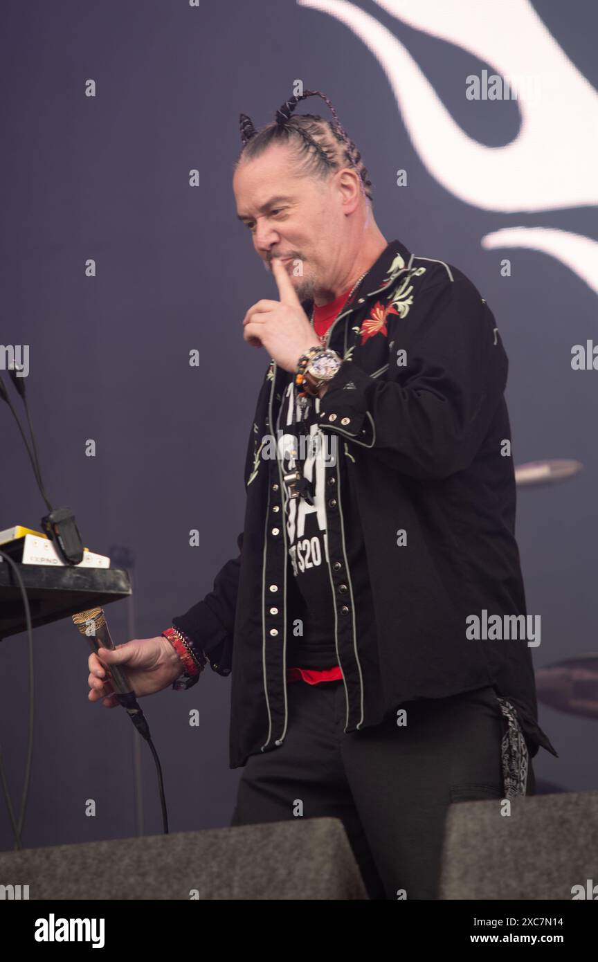 Donington, Regno Unito. 13 giugno 2024. Mike Patton e Scott Ian portano il loro progetto Mr Bungle to Download Festival. Cristina Massei/Alamy notizie in diretta Foto Stock