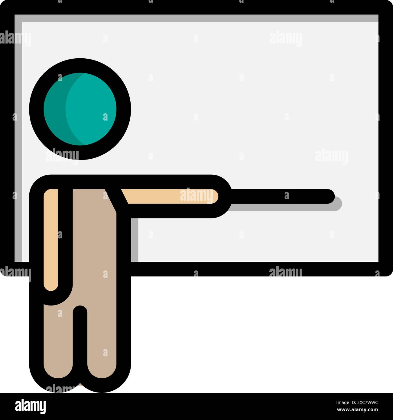 Icona lineare della lezione. professore, insegnante, icone di classe piatta. Adatto per siti Web, interfaccia utente e app mobili. Illustrazione Vettoriale