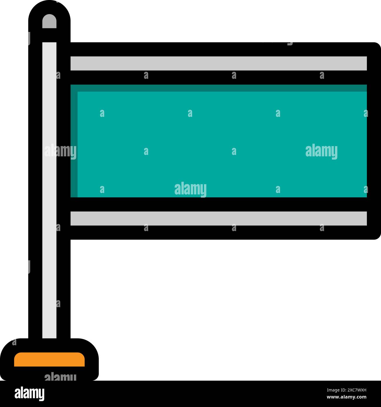 Icona lineare della bandiera. firma il design delle icone piatte. Adatto per siti Web, interfaccia utente e app mobili. Illustrazione Vettoriale