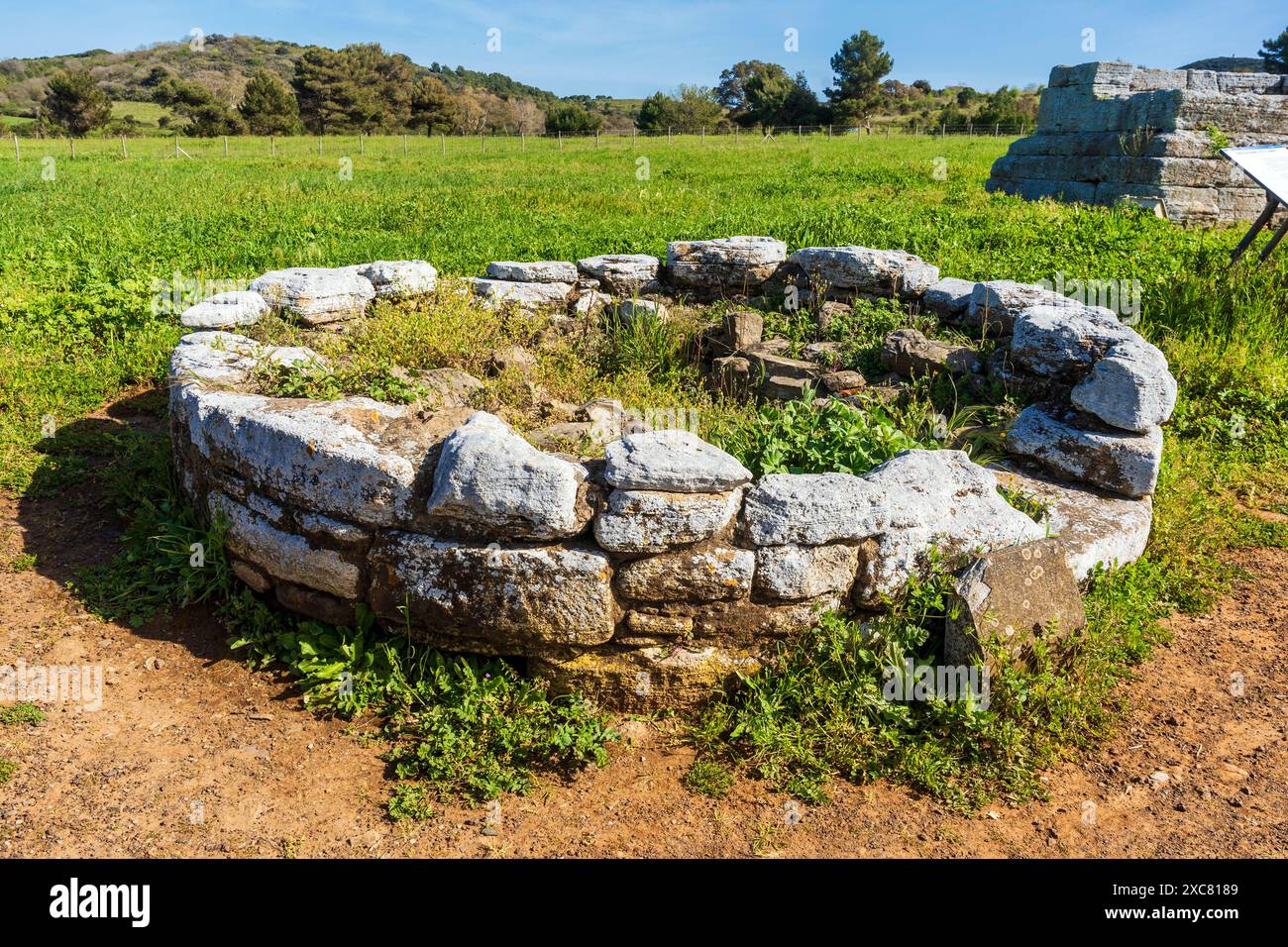 Tomba etrusca nella Necropoli di San Cerbone, Parco Archeologico di Baratti e Populonia, Golfo di Baratti, provincia di Livorno, Toscana, Italia Foto Stock