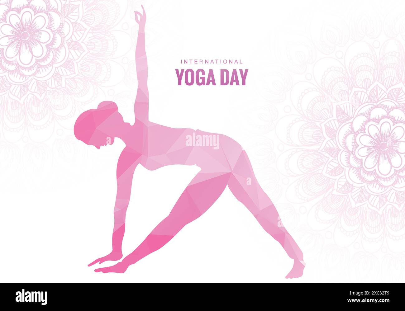 Giornata internazionale di yoga 21 giugno carte di sfondo celebrazioni Illustrazione Vettoriale