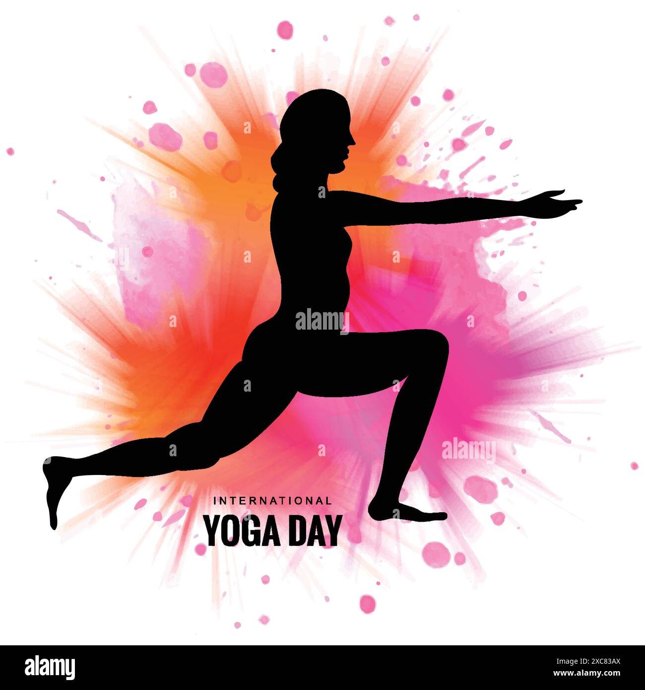 Donna che fa asana per la giornata internazionale di yoga Illustrazione Vettoriale