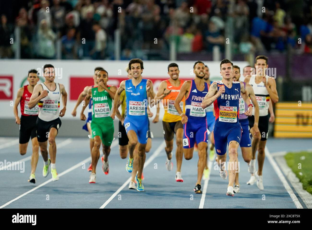 Roma, Italia, 12 giugno 2024 Jakob Ingebrigsten (NOR) davanti al