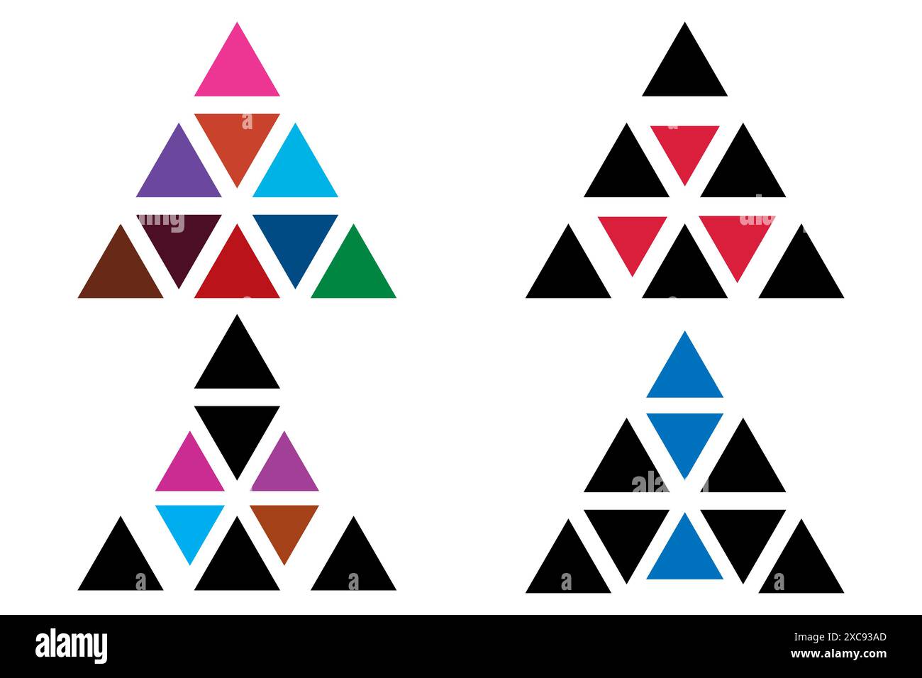 Semplice forma geometrica del logo triangolare in vettore matematico. Illustrazione Vettoriale