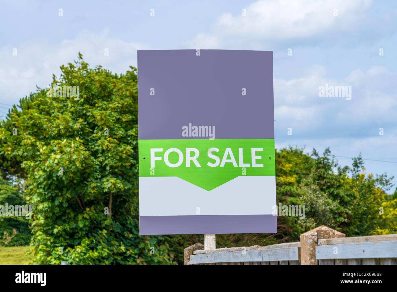 Agenzia immobiliare casa in vendita, cartello immobiliare Foto Stock