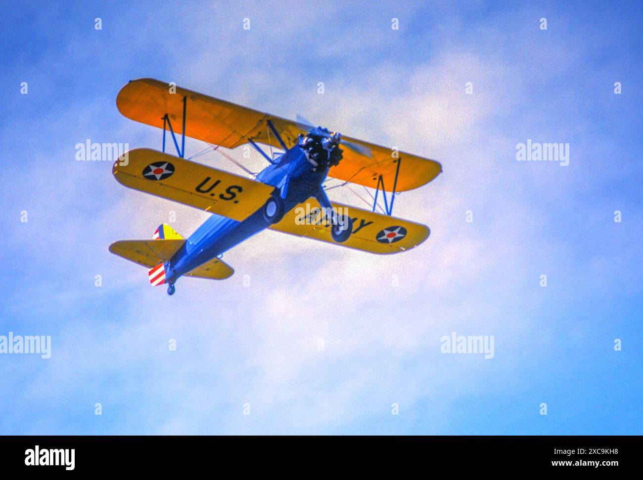 Boeing Stearman modello 75-PT-17. Aerei militari da addestramento. Foto Stock